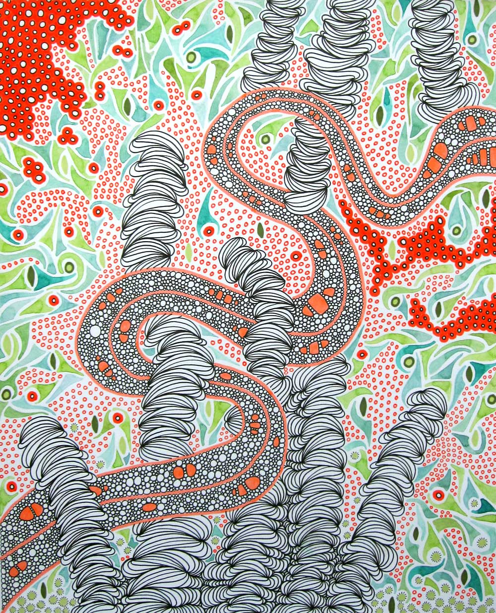 Microscopic Landscape, Green and Orange, I of III